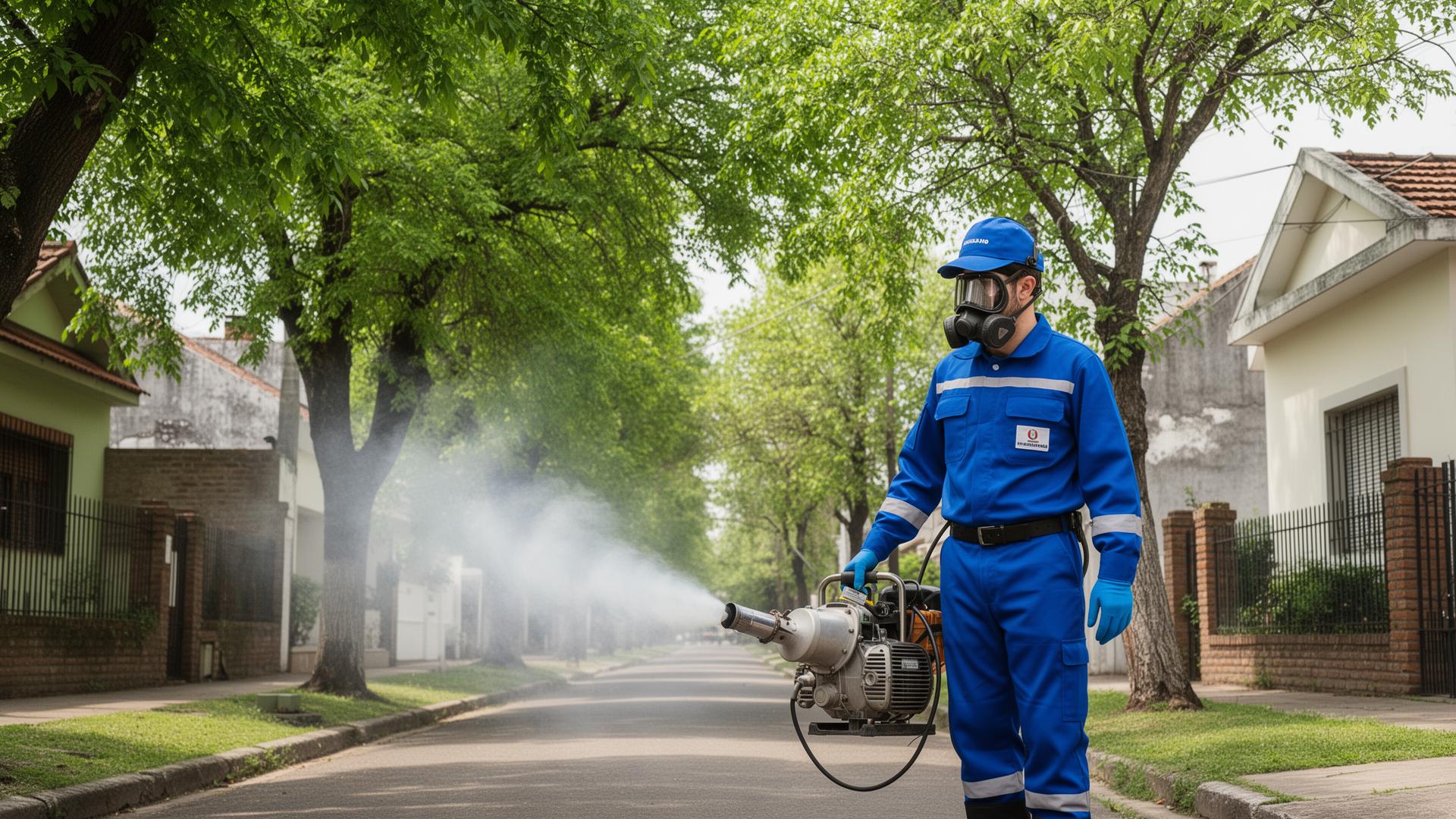 Profesional de A&M realizando fumigación en una vivienda de Munro